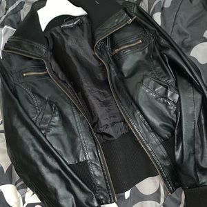 Black leather jacket